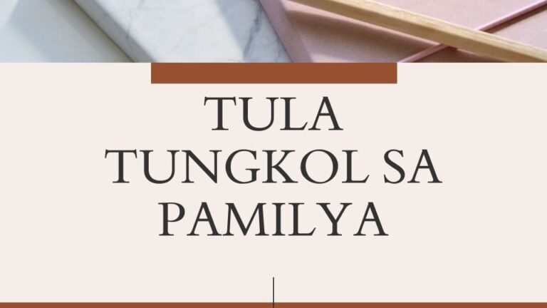 Tula Tungkol Sa Pamilya - Aralin Philippines