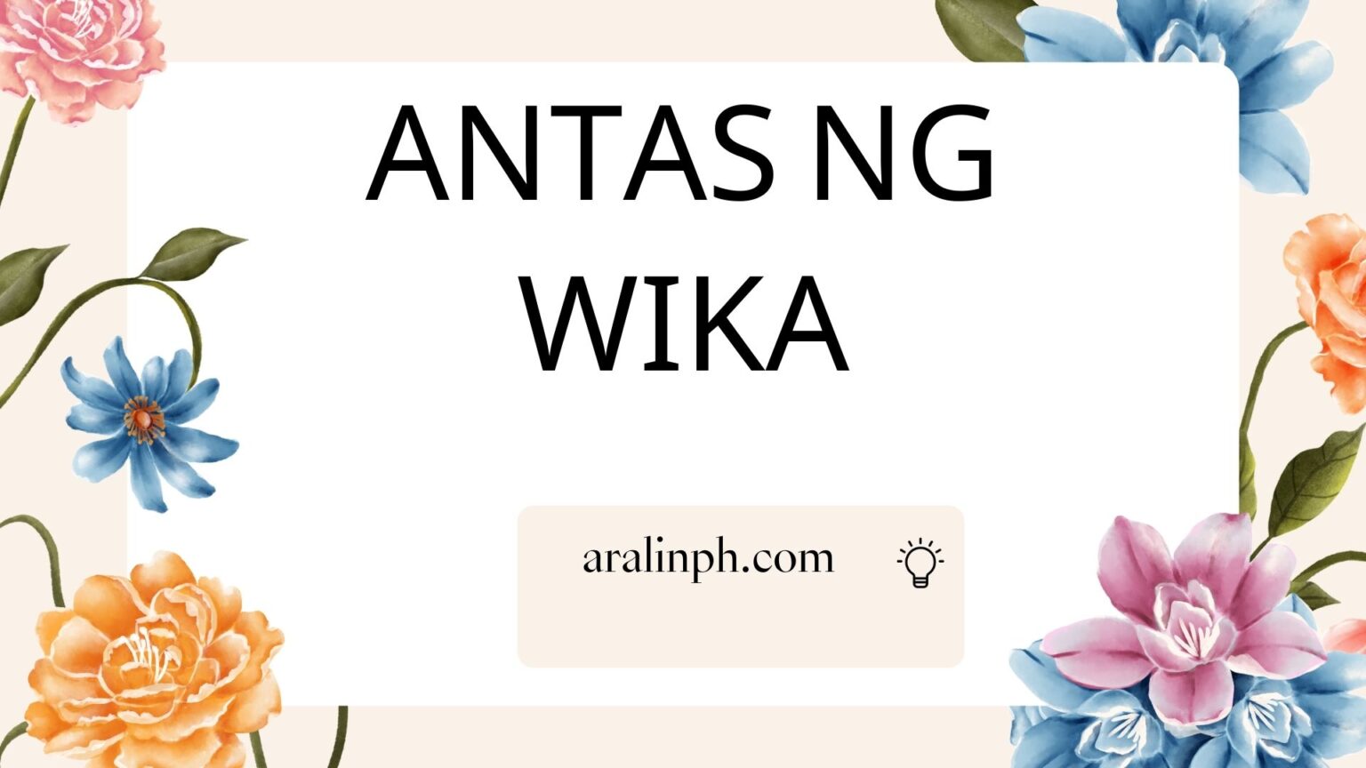 Antas ng Wika  Aralin Philippines